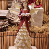 Anjo em resina com livro 42cm