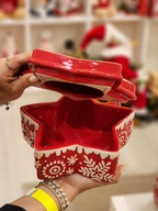 Pote decorativo com tampa estrela 20cm