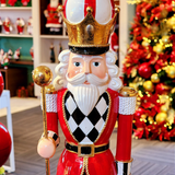 Soldadinho de chumbo em resina luxo vermelho, branco e preto 48cm