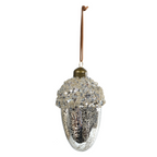 Pendente ornamento vidro soprado nozes prata 11,5cm