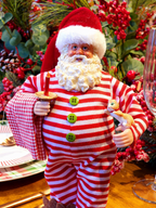 Papai Noel colecionável de pijama 28cm
