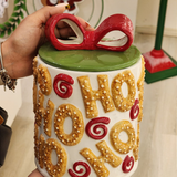 Pote decorativo com tampa Ginger hohoho 21cm