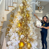 Árvore Dourado Supremo & Neve Real 2,00m