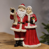 Papai e Mamãe Noel com lista de presentes 23,5cm