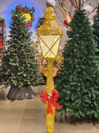 Poste Natalino Iluminado aramado dourado 1,75cm