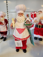 Papai Noel colecionável cozinheiro 28cm